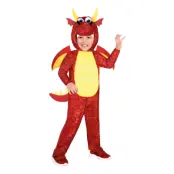 Röd Drake Barn Maskeraddräkt - Medium