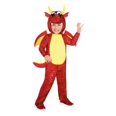 Röd Drake Barn Maskeraddräkt - Small