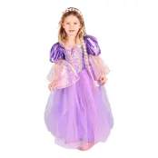 Lila Prinsessklänning Barn Maskeraddräkt - Large