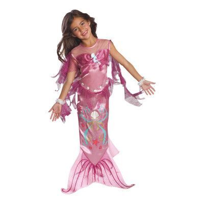 Rosa Sjöjungfru Barn Maskeraddräkt - Small