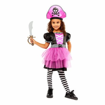 Rosa Sjökaptensklänning Barn Maskeraddräkt - Medium