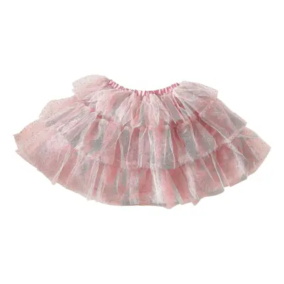 Rosa Tyllkjol med Silverstänk för Barn - Medium