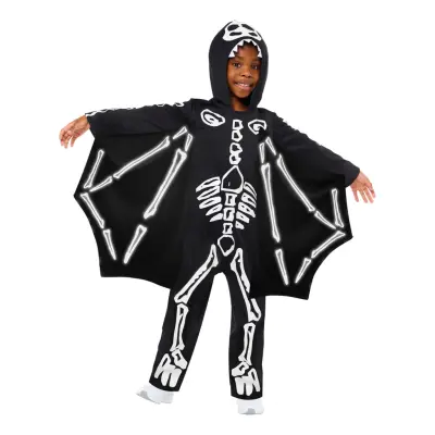 Skelett med Vingar Barn Maskeraddräkt - X-Large