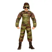 Soldat med Muskler Barn Maskeraddräkt - Medium