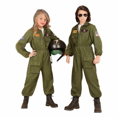Stridspilot Jumpsuit Barn Maskeraddräkt - X-Large