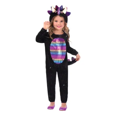 Svart Dinosaurie Barn Maskeraddräkt - Small