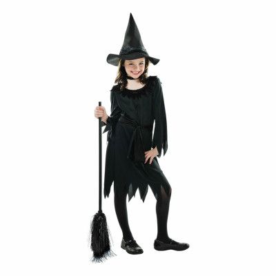 Svart Häxa Barn Maskeraddräkt - Medium