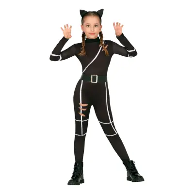 Svart Katt Barn Maskeraddräkt - Large
