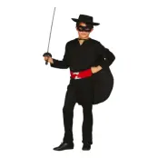 Svartklädd Bandit Barn Maskeraddräkt - Large