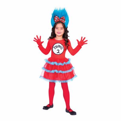 Thing One&Two Klänning Barn Maskeraddräkt - Medium