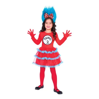 Thing One&Two Klänning Barn Maskeraddräkt - X-Large