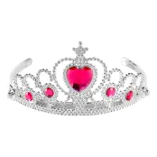 Tiara Silver med Rosa Stenar - One size