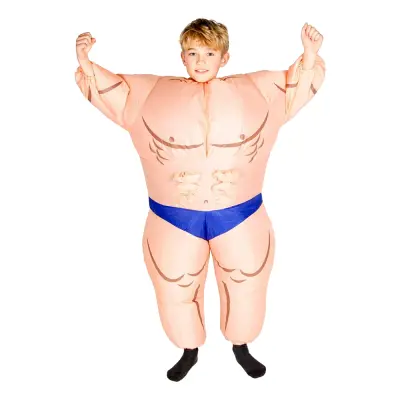 Uppblåsbar Bodybuilder Barn Maskeraddräkt - One size