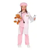 Veterinär Rosa Barn Maskeraddräkt - Large