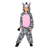 Zebra Onesie Barn Maskeraddräkt - Large