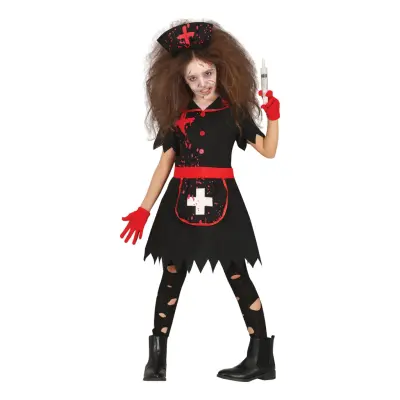 Zombie Sjuksköterska Svart Barn Maskeraddräkt - Medium