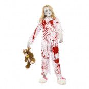Zombieflicka i Pyjamas Barn Maskeraddräkt - Medium