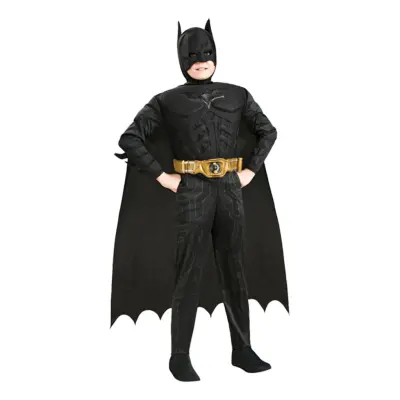 Batman Dark Knight med Muskler Barn Maskeraddräkt - Small