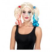 Harley Quinn Blond Peruk med Tofsar - One size