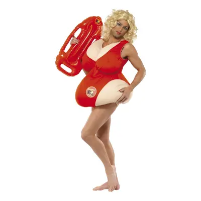 Baywatch Tjock Livräddare Maskeraddräkt - One size
