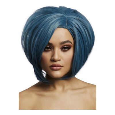 Savanna Kort Blå Tvåtonad Deluxe Peruk - One size