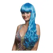 Sjöjungfru Blå Peruk med Lugg - One size