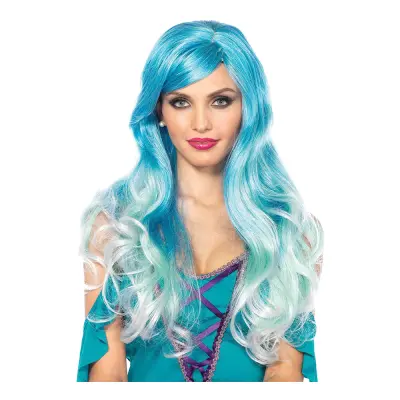 Sjöjungfru Blåtonad Deluxe Peruk