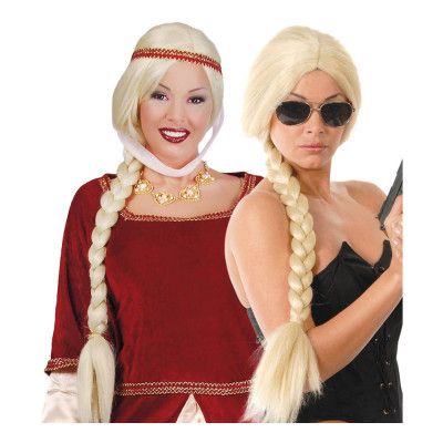 Blond Flätad Peruk - One size