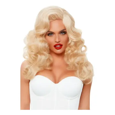 Blond Lång Lockig Deluxe Peruk - One size