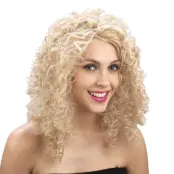Blond Lockig Peruk - One size