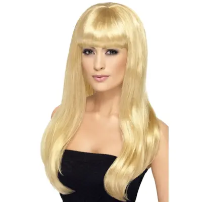 Blond Peruk Med Lugg