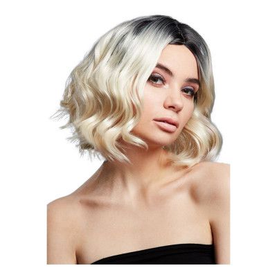 Kourtney Blond Kort Tvåtonad Peruk med Lockar - One size