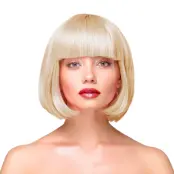 Peruk Kort Rakt Hår - Blond