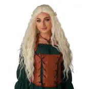 Renässans Dam Lång Blond Peruk - One size