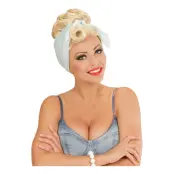 Rockabilly Peruk Blond med Scarf - One size