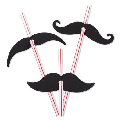 Sugrör med Mustascher - 12-pack