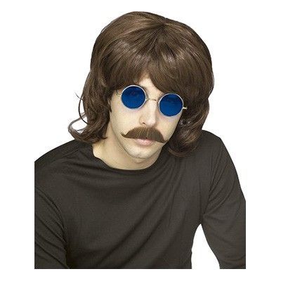 70-tals Shag Brun Peruk - One size