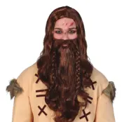 Brun Perukset Viking - One size