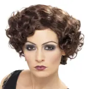 Flirty Flapper Brun Peruk - One size