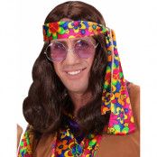 Lång Brun Hippie Peruk