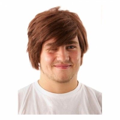 Manlig Brun Peruk - One size