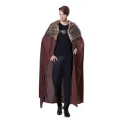 Medeltidscape Deluxe Brun med Päls - One size