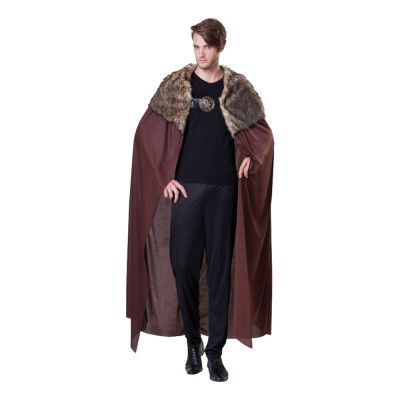 Medeltidscape Deluxe Brun med Päls - One size