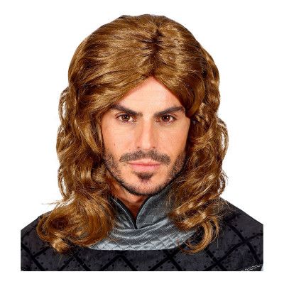 Medeltidsriddare Brun Peruk - One size
