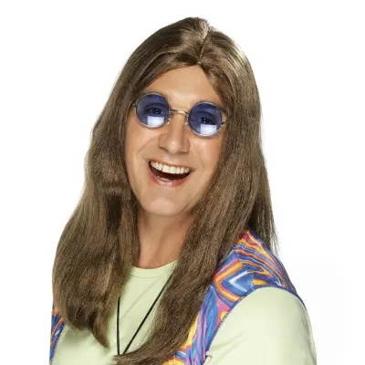 Neil Hippy Brun Peruk - One size