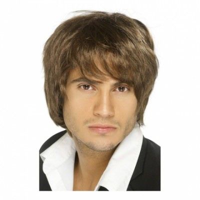 Pojkband Brun Peruk - One size