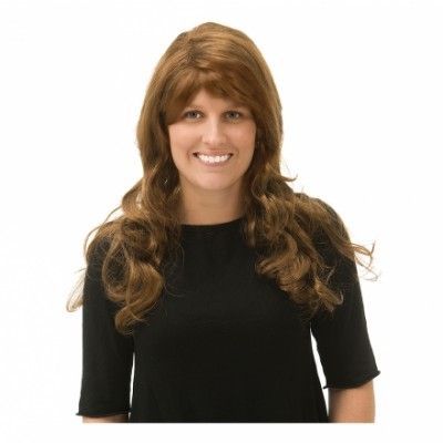 Vågig Brun Peruk - One size