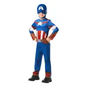 Captain America Barn Maskeraddräkt - Large