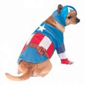 Captain America Hund Maskeraddräkt - Small