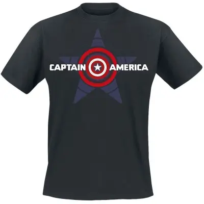 Captain America - Marvel T-shirt - Big Star Shield - S 5XL - för Herr - svart